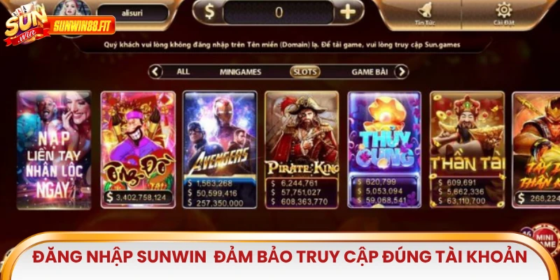 Đăng nhập Sunwin là bước đảm bảo bạn đang truy cập đúng tài khoản game 