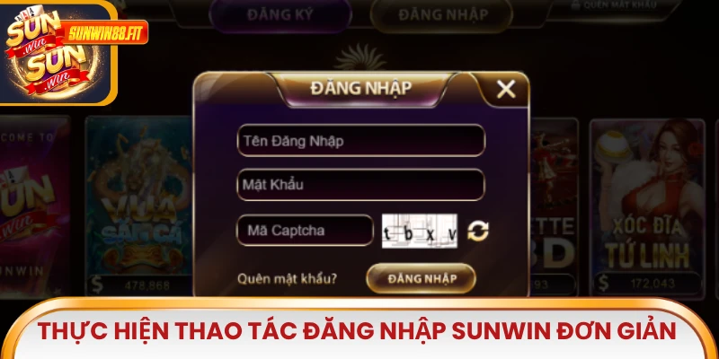 Thực hiện thao tác đăng nhập Sunwin đơn giản với 3 bước