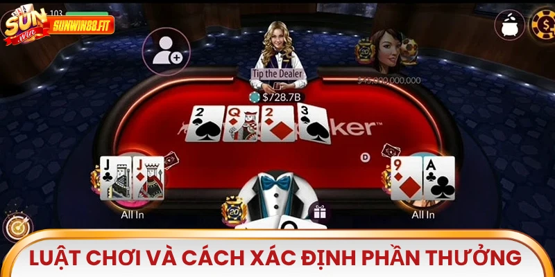 Luật chơi và cách xác định phần thưởng poker Sunwin